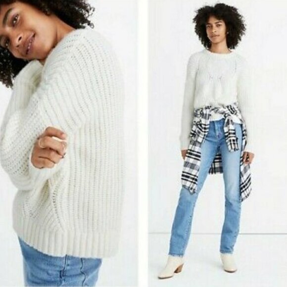 Nwt Madewell Everett Rib Play Ribbed Cable Knit Sweater Pullover 2X - Picture 3 of 11